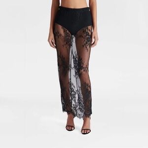 NWT KBB by KAHLANA 'The Illusion Lace Midi Skirt' - Black M, L, XL